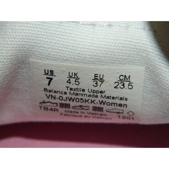 Size 7 Vans Womens Gray Canvas Low-Top Sneakers US Lace-Up Closure Preppy Pink - Picture 5 of 9